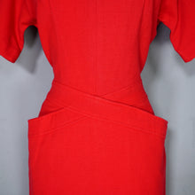 Load image into Gallery viewer, 50s / 60s SUE BRETT RED SOFT WOOL FITTED WIGGLE DRESS - M