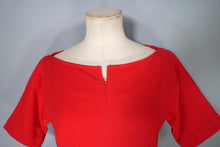 Load image into Gallery viewer, 50s / 60s SUE BRETT RED SOFT WOOL FITTED WIGGLE DRESS - M