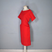 Load image into Gallery viewer, 50s / 60s SUE BRETT RED SOFT WOOL FITTED WIGGLE DRESS - M