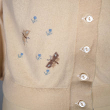 Load image into Gallery viewer, 60s PRINGLE OF SCOTLAND BUTTERFLY INTARSIA CASHMERE CARDIGAN - M
