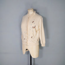 Load image into Gallery viewer, 60s PRINGLE OF SCOTLAND BUTTERFLY INTARSIA CASHMERE CARDIGAN - M