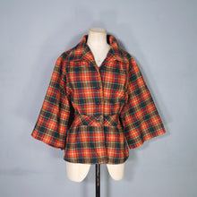 Load image into Gallery viewer, 70s LEE BENDER FOR BUS STOP ORANGE PLAID WOOL SHIRT JACKET - M