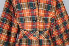 Load image into Gallery viewer, 70s LEE BENDER FOR BUS STOP ORANGE PLAID WOOL SHIRT JACKET - M