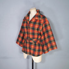 Load image into Gallery viewer, 70s LEE BENDER FOR BUS STOP ORANGE PLAID WOOL SHIRT JACKET - M