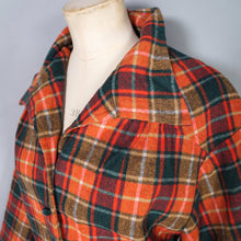Load image into Gallery viewer, 70s LEE BENDER FOR BUS STOP ORANGE PLAID WOOL SHIRT JACKET - M