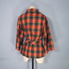 Load image into Gallery viewer, 70s LEE BENDER FOR BUS STOP ORANGE PLAID WOOL SHIRT JACKET - M
