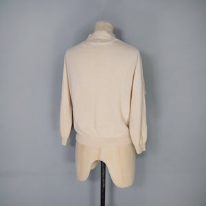 60s PRINGLE OF SCOTLAND BUTTERFLY INTARSIA CASHMERE CARDIGAN - M
