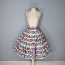 Load image into Gallery viewer, 50s 60s WERTHER / FAUST / TRISTAN AND ISOLDE NOVELTY PRINT FULL SKIRT - 28&quot;
