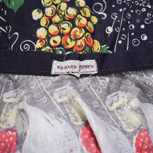 Load image into Gallery viewer, 50s BLACK RICHARD SHOPS &quot;CINZANO&quot; POPPING BOTTLES NOVELTY PRINT CIRCLE SKIRT - 25&quot;