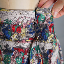 Load image into Gallery viewer, 50s 60s WERTHER / FAUST / TRISTAN AND ISOLDE NOVELTY PRINT FULL SKIRT - 28&quot;