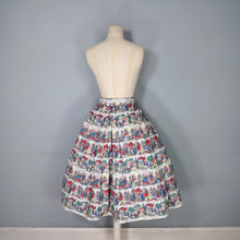 Load image into Gallery viewer, 50s 60s WERTHER / FAUST / TRISTAN AND ISOLDE NOVELTY PRINT FULL SKIRT - 28&quot;