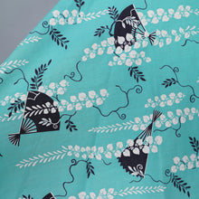 Load image into Gallery viewer, 50s HANDMADE MINT GREEN ASIAN FAN PRINT FULL SKIRT - 31-32"