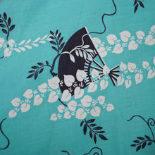 Load image into Gallery viewer, 50s HANDMADE MINT GREEN ASIAN FAN PRINT FULL SKIRT - 31-32"