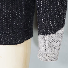 Load image into Gallery viewer, HANDKNITTED 20s style SCHIAPARELLI TROMP L'OEIL CRAVAT JUMPER IN CHARCOAL WOOL - S