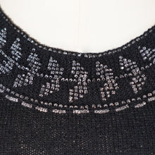 Load image into Gallery viewer, 50s FINE KNIT BLACK BEADED EVENING JUMPER TOP - XS-S