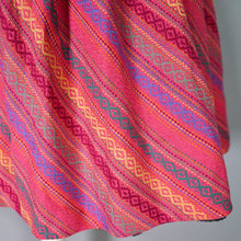 Load image into Gallery viewer, 50s 60s L&#39;AIGLON BRIGHT PINK PATTERNED WOVEN DRESS WITH FRINGING - XS-S