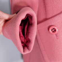 Load image into Gallery viewer, 60s 70s DUSKY PINK DOUBLE BREASTED PURE WOOL MINI COAT - S-M