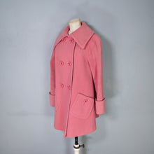 Load image into Gallery viewer, 60s 70s DUSKY PINK DOUBLE BREASTED PURE WOOL MINI COAT - S-M