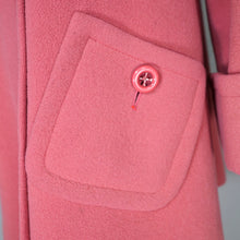 Load image into Gallery viewer, 60s 70s DUSKY PINK DOUBLE BREASTED PURE WOOL MINI COAT - S-M