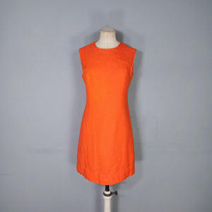 60s ELGEE ORANGE TWO PIECE SHIFT DRESS AND COAT IN VIVID ORANGE - S