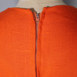 60s ELGEE ORANGE TWO PIECE SHIFT DRESS AND COAT IN VIVID ORANGE - S
