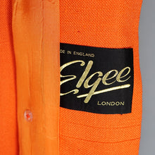 Load image into Gallery viewer, 60s ELGEE ORANGE TWO PIECE SHIFT DRESS AND COAT IN VIVID ORANGE - S