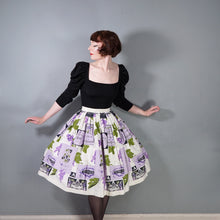 Load image into Gallery viewer, 50s 60s SPORTAVILLE WINE LABEL AND GRAPE PRINT NOVELTY FULL SKIRT - 27"