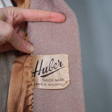 Load image into Gallery viewer, 50s HUBER LIGHT BROWN / STONE COLOURED WOOL PRINCESS COAT - S-M