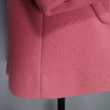 Load image into Gallery viewer, 60s 70s DUSKY PINK DOUBLE BREASTED PURE WOOL MINI COAT - S-M