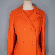 Load image into Gallery viewer, 60s ELGEE ORANGE TWO PIECE SHIFT DRESS AND COAT IN VIVID ORANGE - S