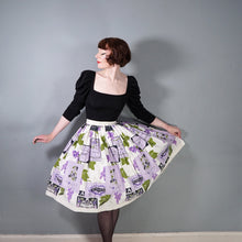 Load image into Gallery viewer, 50s 60s SPORTAVILLE WINE LABEL AND GRAPE PRINT NOVELTY FULL SKIRT - 27"