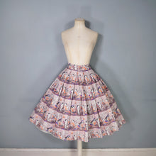 Load image into Gallery viewer, 50s 60s ASIAN SCENIC PICTORIAL NOVELTY PRINT FULL SKIRT - 25"