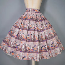 Load image into Gallery viewer, 50s 60s ASIAN SCENIC PICTORIAL NOVELTY PRINT FULL SKIRT - 25"