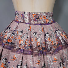 Load image into Gallery viewer, 50s 60s ASIAN SCENIC PICTORIAL NOVELTY PRINT FULL SKIRT - 25"