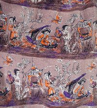 Load image into Gallery viewer, 50s 60s ASIAN SCENIC PICTORIAL NOVELTY PRINT FULL SKIRT - 25"