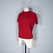 Load image into Gallery viewer, 60s SUPER FINE SOFT KNIT DARK RED SHORT SLEEVE JUMPER - M-L
