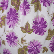 Load image into Gallery viewer, 50s PURPLE FLORAL COTTON DAY DRESS WITH BELT AND POCKETS - S