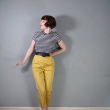 Load image into Gallery viewer, 60s MUSTARD YELLOW HIGH WAISTED CIGARETTE PANTS / TROUSERS - 28"