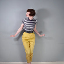 Load image into Gallery viewer, 60s MUSTARD YELLOW HIGH WAISTED CIGARETTE PANTS / TROUSERS - 28"