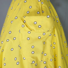 Load image into Gallery viewer, 50s HORROCKSES FASHIONS BRIGHTEST YELLOW  FULL SKIRTED COTTON DRESS - S
