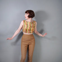 Load image into Gallery viewer, 50s 60s "TREND" BEACHWEAR STRIPED CROP TOP WITH POMPOM FRINGE - S-M