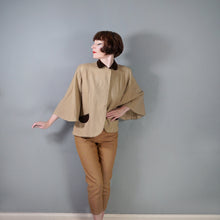 Load image into Gallery viewer, 40s HEROLAINE WOOL AND VELVET CAPE SLEEVE SWING COAT / JACKET - S-M