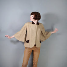 Load image into Gallery viewer, 40s HEROLAINE WOOL AND VELVET CAPE SLEEVE SWING COAT / JACKET - S-M
