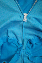 Load image into Gallery viewer, 70s BRIGHT TURQUOISE "PIPPA DEE" ZIP FRONT AND BELT ROMPER / PLAYSUIT - S