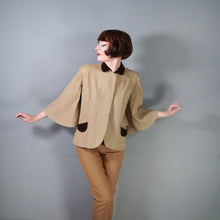 Load image into Gallery viewer, 40s HEROLAINE WOOL AND VELVET CAPE SLEEVE SWING COAT / JACKET - S-M