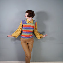 Load image into Gallery viewer, COLOURFUL HANDKNITTED RAINBOW STRIPE SOFT TANK TOP - M