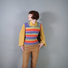 Load image into Gallery viewer, COLOURFUL HANDKNITTED RAINBOW STRIPE SOFT TANK TOP - M