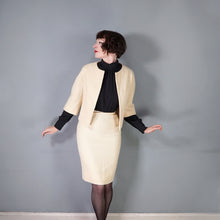 Load image into Gallery viewer, 60s CREAM LILLI ANN THICK WOVEN WOOL SUIT WITH PENCIL SKIRT AND OPEN JACKET - XS-S