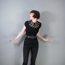 Load image into Gallery viewer, 50s GOTHIC "MILADI-ANN" FINE KNIT JUMPER TO WITH MESH AND SOUTACHE - XS-S