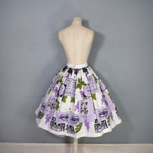 Load image into Gallery viewer, 50s 60s SPORTAVILLE WINE LABEL AND GRAPE PRINT NOVELTY FULL SKIRT - 27"
